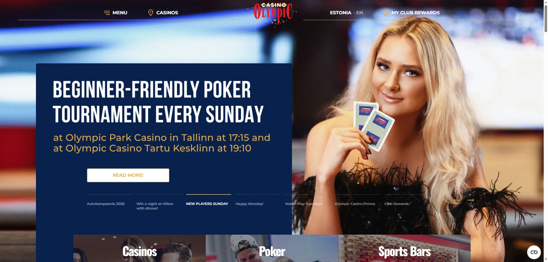 Olympic Casino Tallinn – parimad kasiinod Eestis 2026