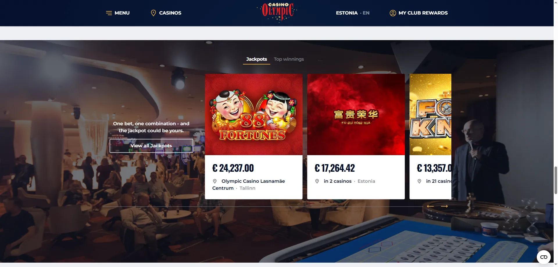Olympic Casino live-kasiino – päris diileritega lauamängud