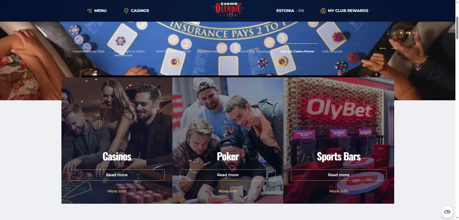Olympic Casino slotide kataloog – filter ja otsing mängijatele